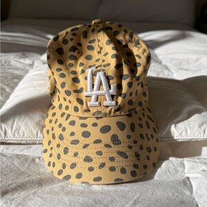 LA Embroidered Leopard Print Women's Cap